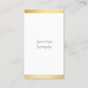 Tarjeta De Visita Gold White Moderno Profesional Personalizado Trend