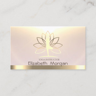 Tarjeta De Visita Gold Women Silhouette Lotus Yoga Instructor