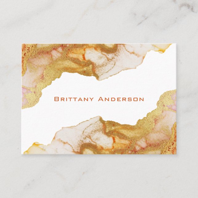Tarjeta de visita Golden Abstract DIY (Anverso)