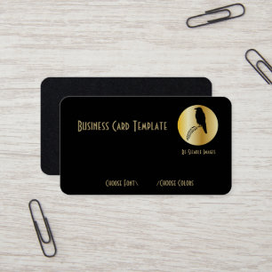 Tarjeta de visita Golden Black Bird Raven