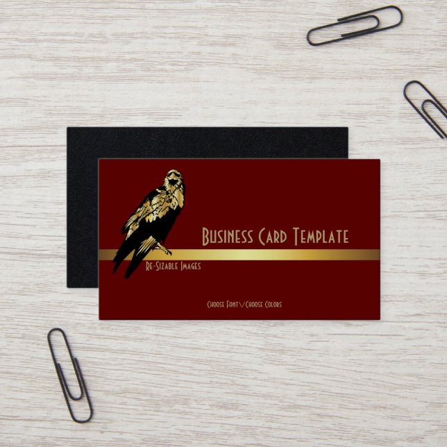 Tarjeta de visita Golden Black Bird Raven (Anverso/Reverso In Situ)