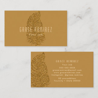 Tarjeta De Visita Golden Brown | Moda y Purpurina de oro moderno