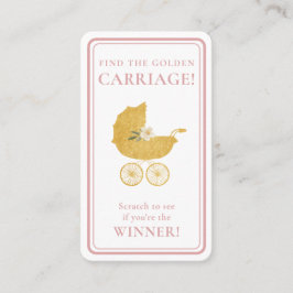 Tarjeta De Visita Golden Carriage Scratch-Off Game | Blush Pink