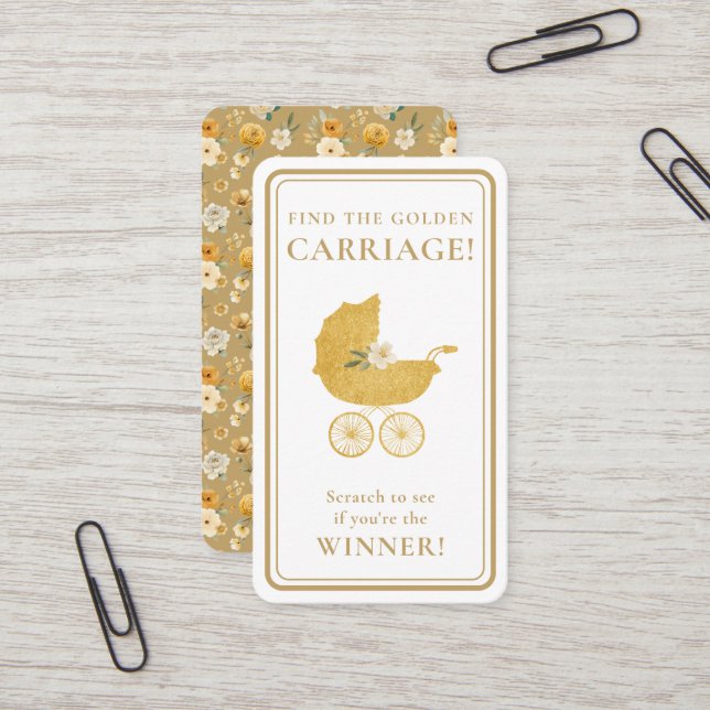 Tarjeta De Visita Golden Carriage Scratch-Off Game Card - Winner (Anverso/Reverso In Situ)