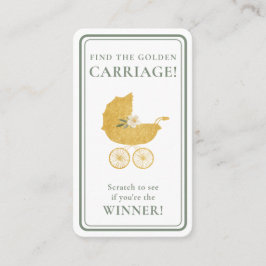 Tarjeta De Visita Golden Carriage Scratch-Off Game Sage Green Winner