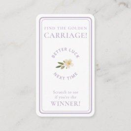 Tarjeta De Visita Golden Carriage Scratch-Off | Lavender Non-Winner