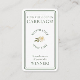 Tarjeta De Visita Golden Carriage Scratch-Off Sage Green Non-Winner