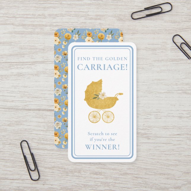 Tarjeta De Visita Golden Carriage Scratch-Off Winner Baby Blue Game  (Anverso/Reverso In Situ)