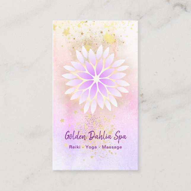 Tarjeta De Visita *~* Golden Dahlia Pastel Lavanda rosa AP2 (Anverso)