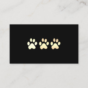 Tarjeta De Visita Golden Dog Paws White Leather Elite
