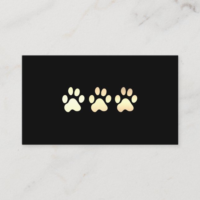 Tarjeta De Visita Golden Dog Paws White Leather Elite (Anverso)