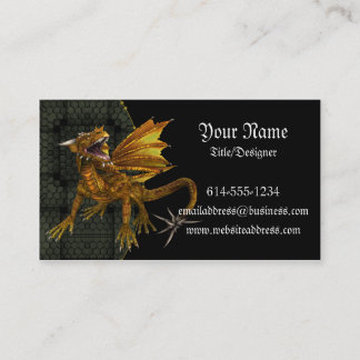Tarjeta de visita Golden Dragon Fantasy