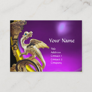 Tarjeta De Visita GOLDEN DRAGON PURPLE VIOLET AMETHYST Monograma