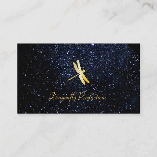 Tarjeta De Visita Golden Dragonfly / Night Sky (Anverso)