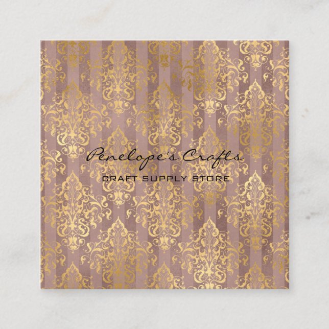 Tarjeta de visita Golden Elegant Square (Anverso)