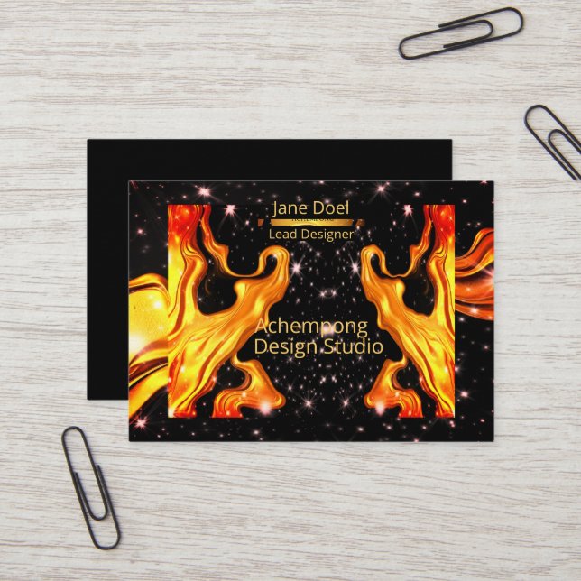 Tarjeta De Visita  Golden Flame – Artistic Entrepreneur Opulent Gold (Anverso/Reverso In Situ)