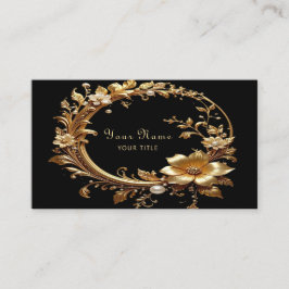 Tarjeta De Visita Golden Floral Ornate Frame Business Card