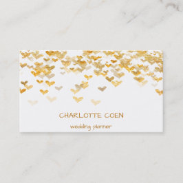 Tarjeta De Visita Golden Hearts Confetti Black Glam Delicate Glam