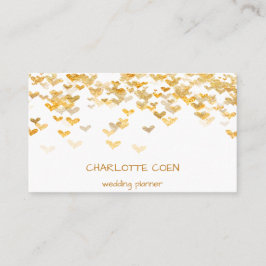 Tarjeta De Visita Golden Hearts Confetti Black Glam Delicate Glam