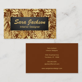 Tarjeta De Visita Golden Leaves and Grass Interior Design Artist 