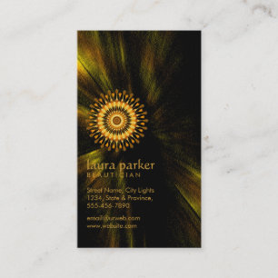 Tarjeta De Visita Golden Lotus Flor Yoga Mediation Health Spa