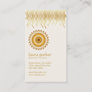Tarjeta De Visita Golden Lotus Flor Yoga Mediation Health Spa