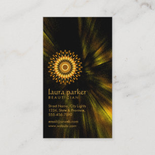 Tarjeta De Visita Golden Lotus Flor Yoga Mediation Health Spa