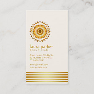 Tarjeta De Visita Golden Lotus Flor Yoga Mediation Health Spa