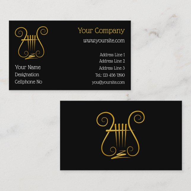 Tarjeta De Visita Golden Lyre (Anverso / Reverso)