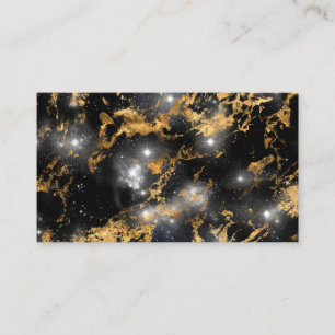 Tarjeta De Visita Golden Marble Dark Starry Night Space Lover Galaxy