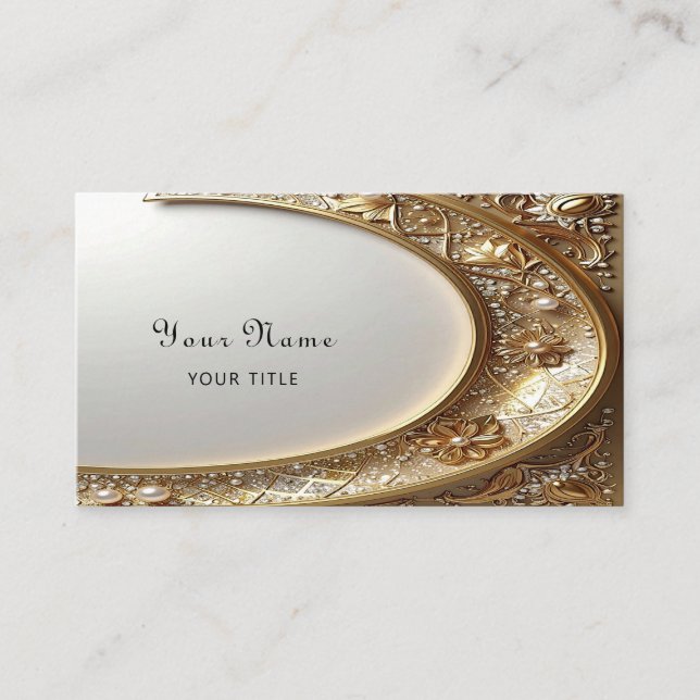 Tarjeta De Visita Golden Ornate Frame Business Card (Anverso)