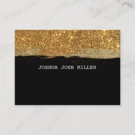 Tarjeta De Visita Golden Purpurina Black Grungy Confetti Vip