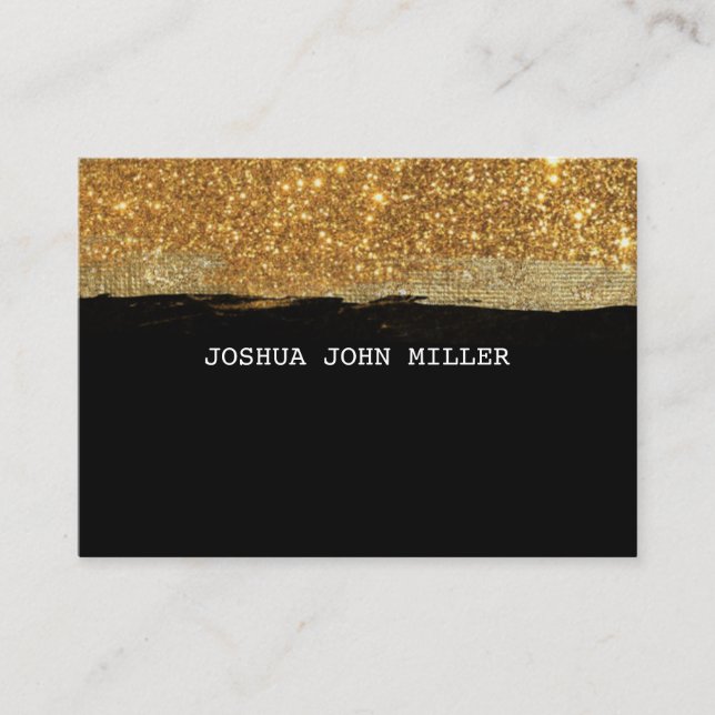 Tarjeta De Visita Golden Purpurina Black Grungy Confetti Vip (Anverso)