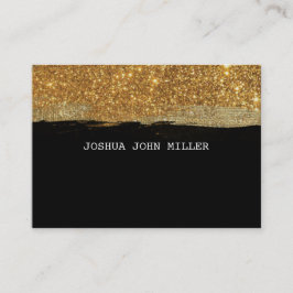 Tarjeta De Visita Golden Purpurina Black Grungy Confetti Vip
