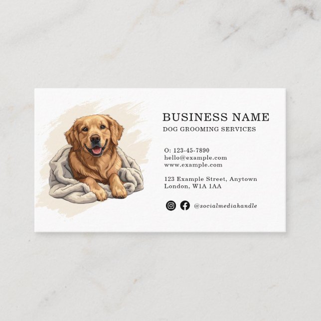 Tarjeta De Visita Golden Retriever Create Your Own Mascota (Anverso)