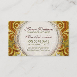 Tarjeta De Visita Golden Retro Groovy Swirls w. logo Business Card