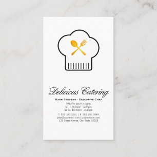 Tarjeta De Visita Golden Silverware   Maestro culinario
