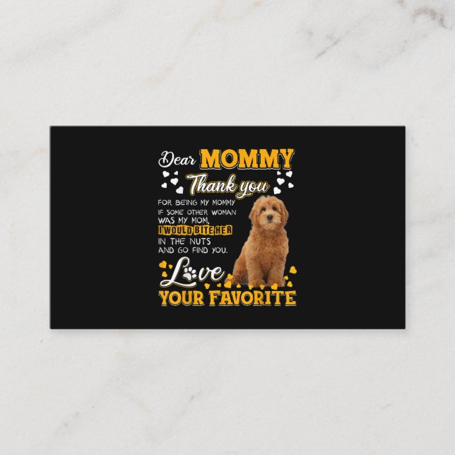 Tarjeta De Visita Goldendoodle Querida Mamá Gracias Por Ser Mi Mamá (Anverso)