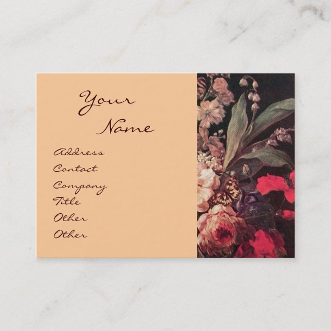 TARJETA DE VISITA GOLDFINCH, ROSAS ROSAS ROSAS Y MARIPOSAS (Anverso)