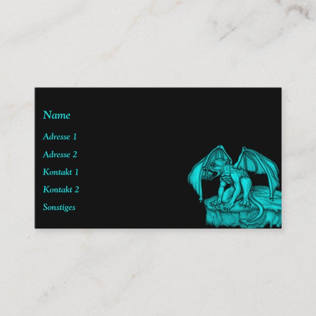 Tarjeta de visita Golem Gargoyle (Anverso)