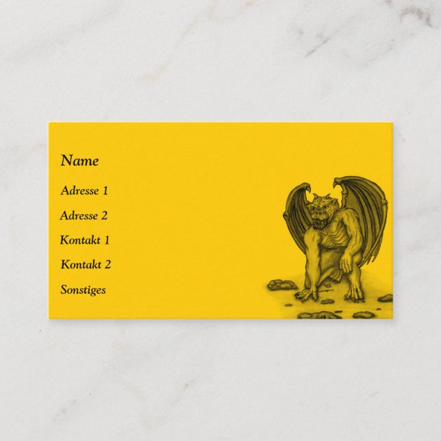 Tarjeta de visita Golem Gargoyle (Anverso)