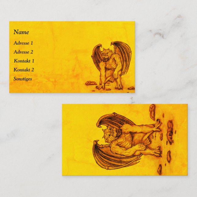 Tarjeta De Visita Golem Gargoyle (Anverso / Reverso)