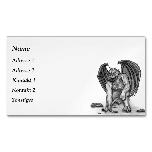 Tarjeta de visita Golem Gargoyle Magnet (Anverso)