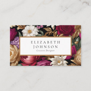 Tarjeta De Visita Goles ricos y un diseño floral vibrante