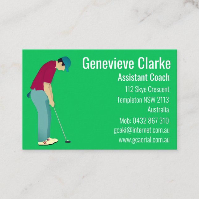 Tarjeta De Visita Golf (Anverso)