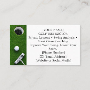Tarjeta De Visita Golf con nombre para golfista 