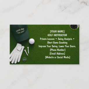 Tarjeta De Visita Golf con nombre para golfista