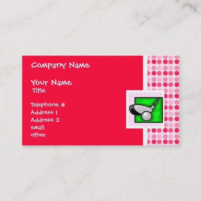 Tarjeta De Visita Golf Cute (Anverso)
