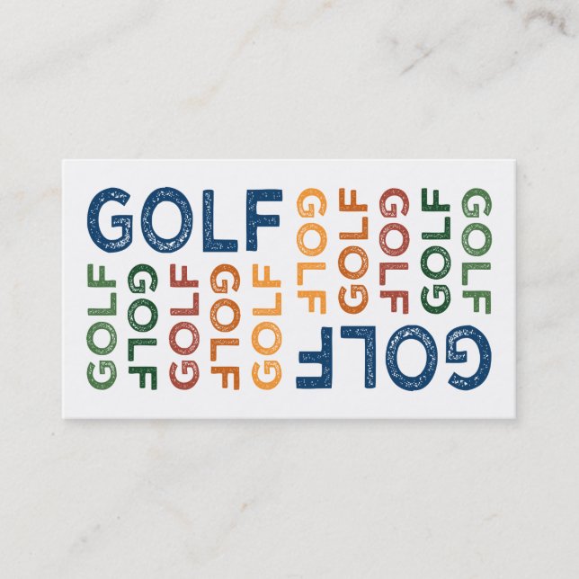 Tarjeta De Visita Golf Cute Colorful (Anverso)
