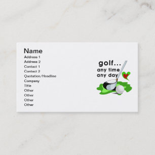 Tarjeta De Visita Golf en cualquier momento cuaesquiera camisetas y